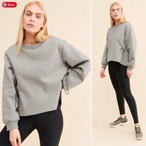 Varley | Bella Drawstring Sweatshirt in Light Grey